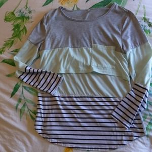 Large blue/green nursing long sleeve